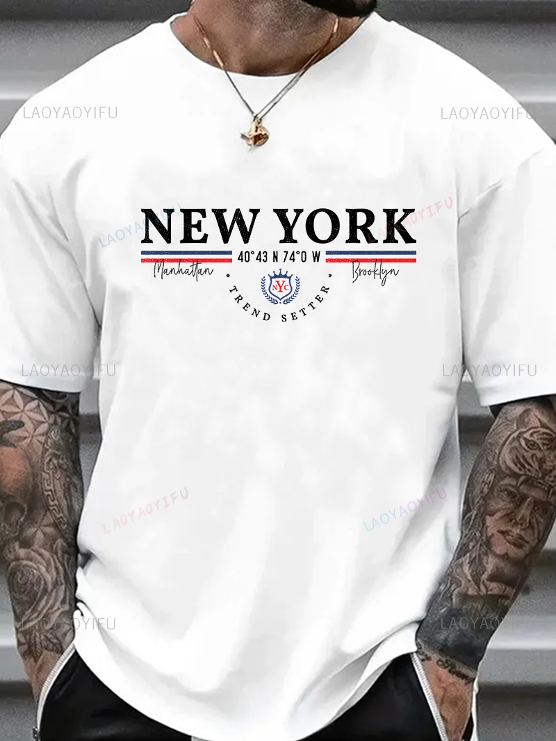 Vintage Fashion York - T-shirt grafica con lettera New York