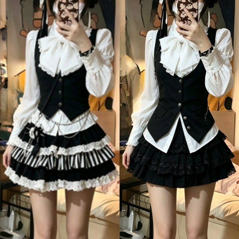 Vintage Fashion Retro Outfit - Completo Tre Pezzi Stile Retrò Francese,