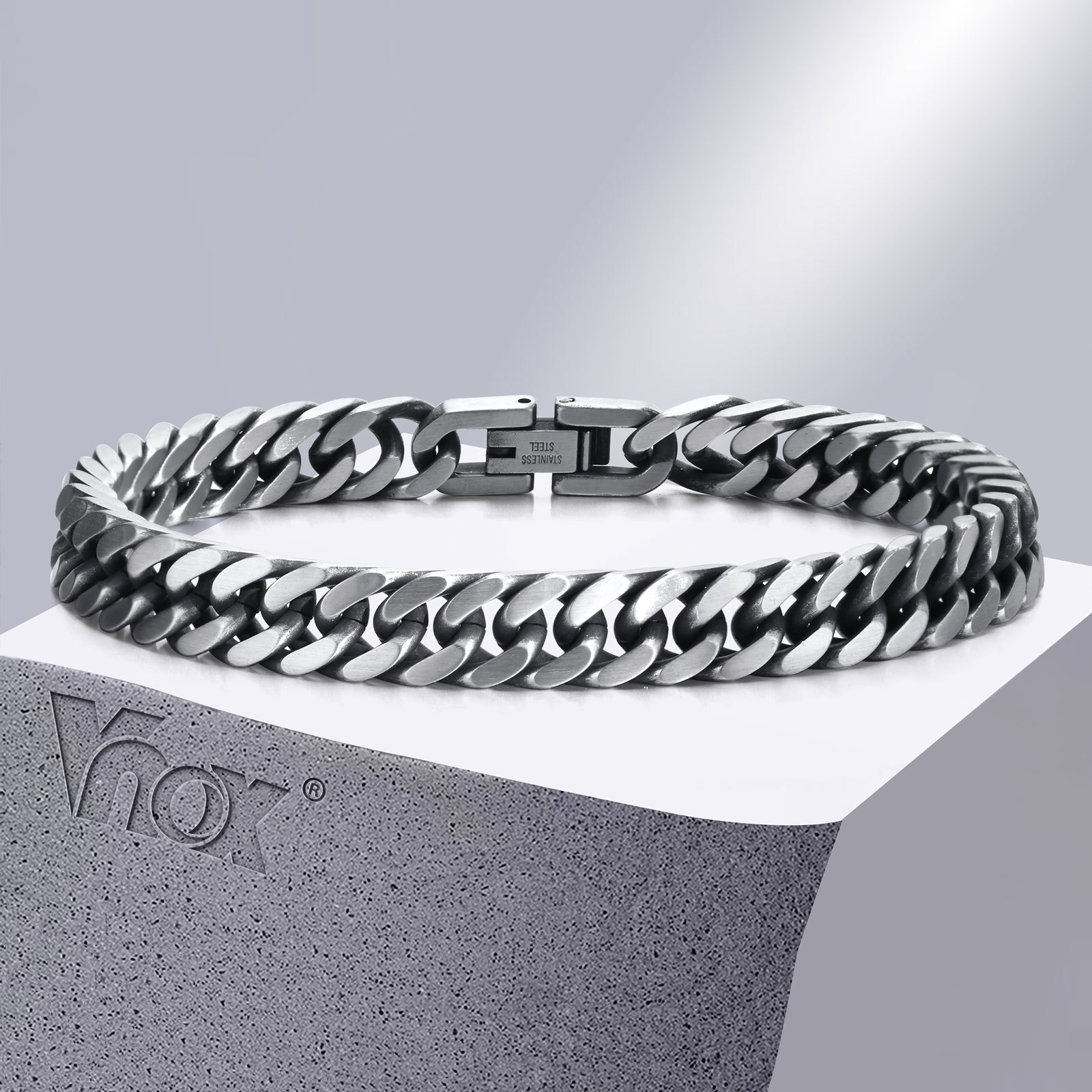 Vintage Fashion Retro Outfit - Vnox Chunky Retro Braccialetti a catena