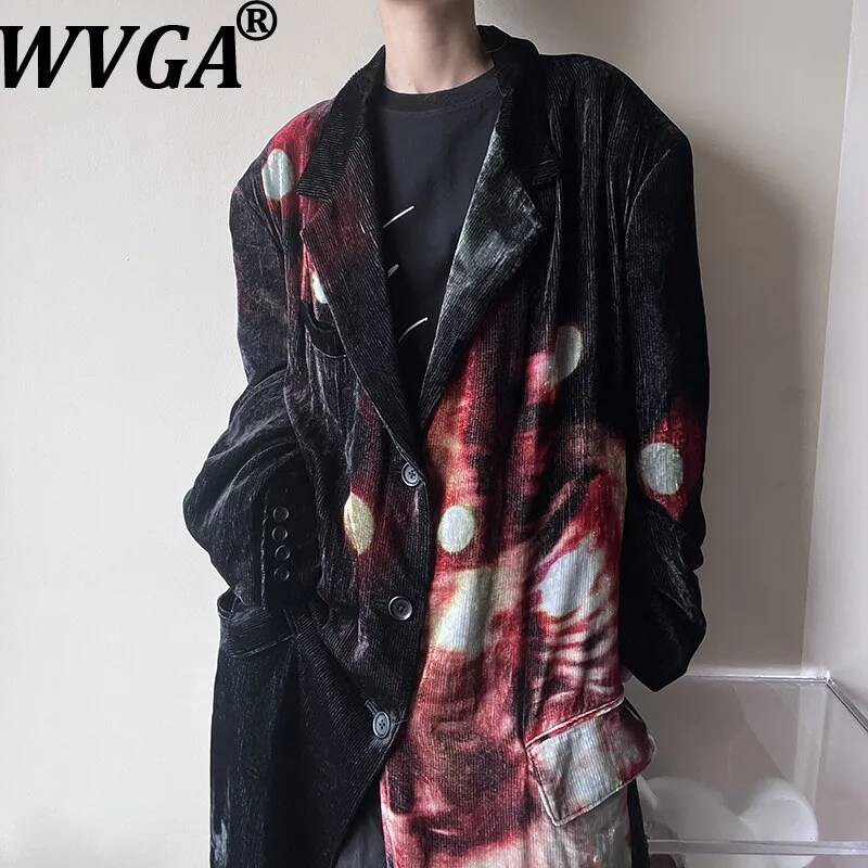 Velvet Blazer Vintage - WVGA Nuovo Cappotto Lungo da Uomo