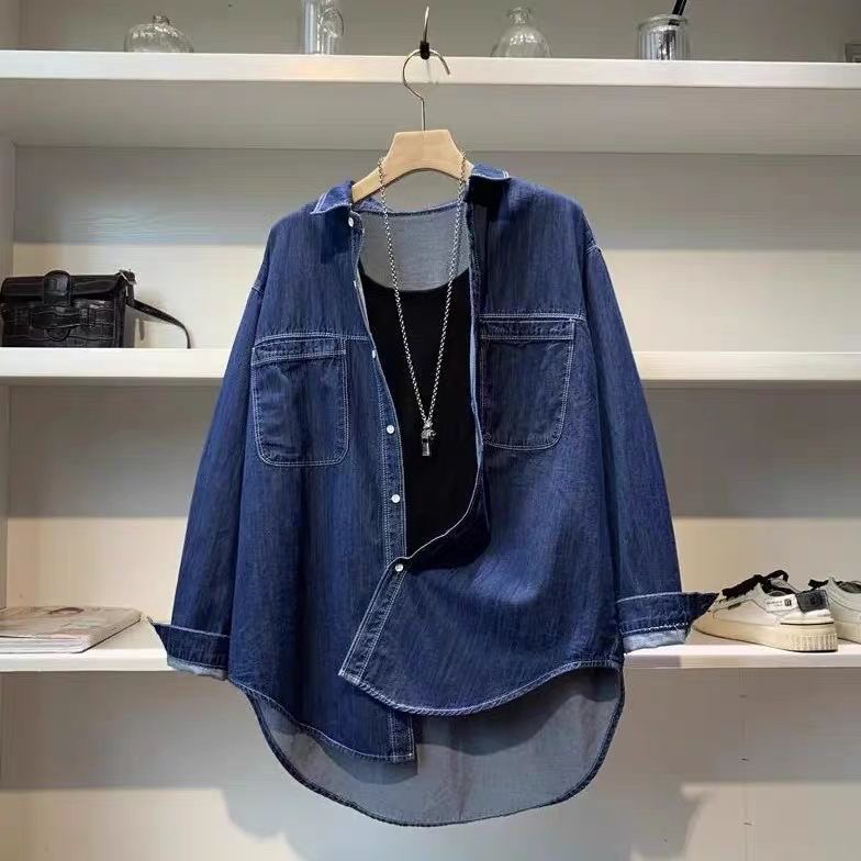 Vintage Fashion Hong Kong - Camicia di jeans da donna blu