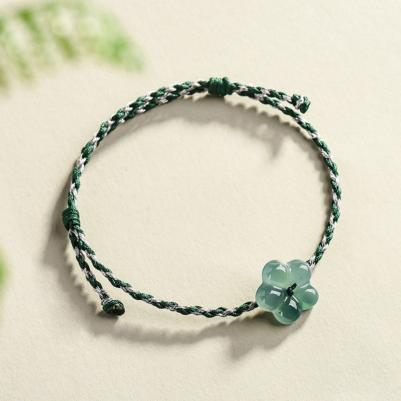 Usa Vintage Fashion - Bracciale con fiore in giadeite birmana,