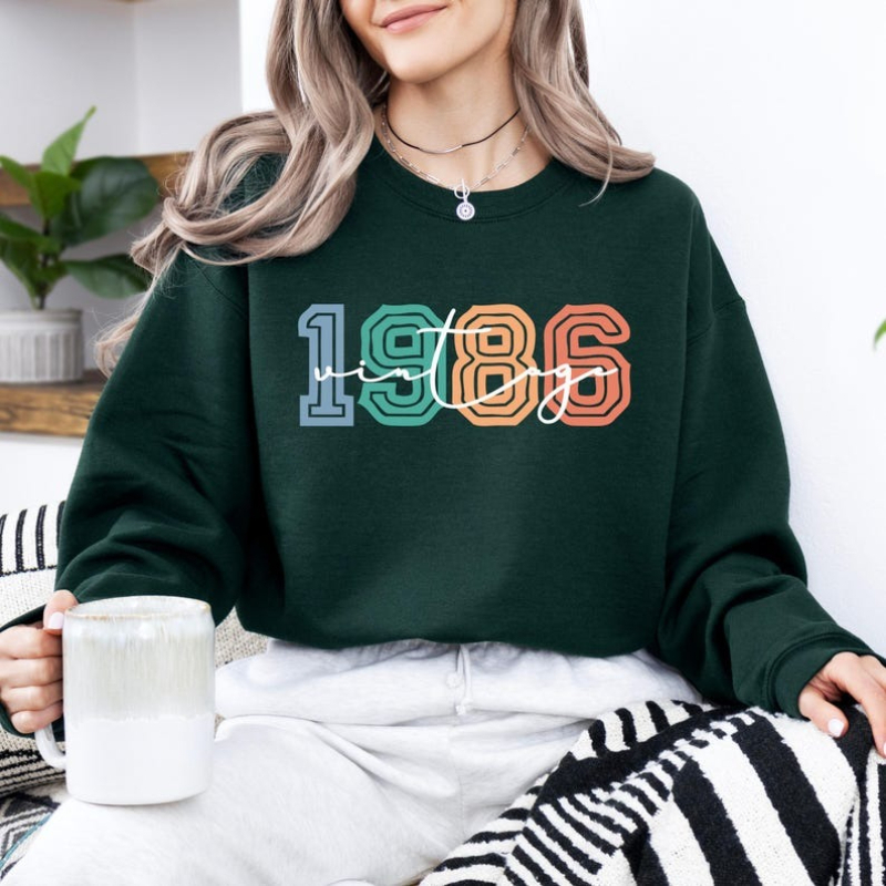 Vintage Fashion Retro Outfit - Felpa Vintage 1986 per 40° Compleanno,