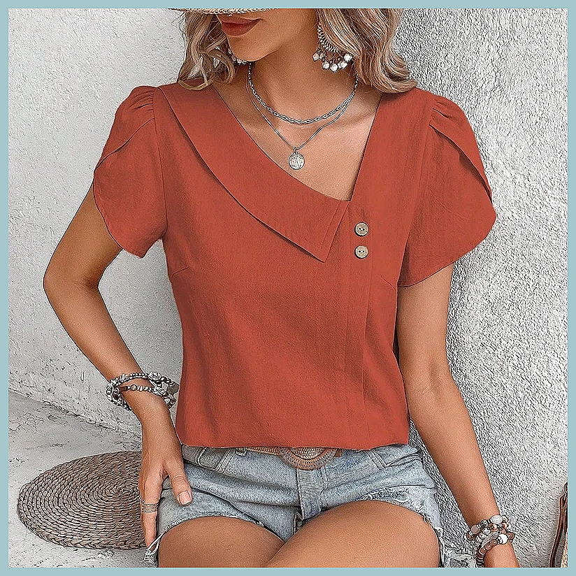 Usa Vintage Fashion - Camicetta Estiva Vintage 2024 per Donna,