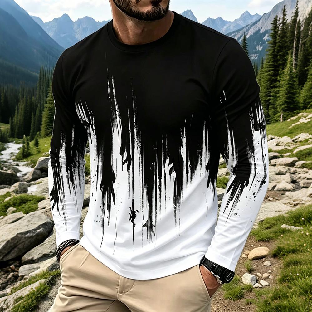 Usa Vintage Fashion - T-shirt a maniche lunghe da uomo