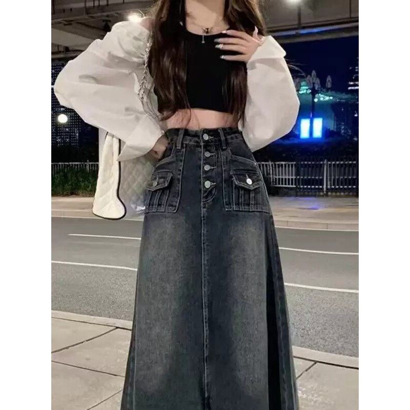 Gonna midi in denim a vita alt - Denim Skirt Midi Vintage recensione e prezzo