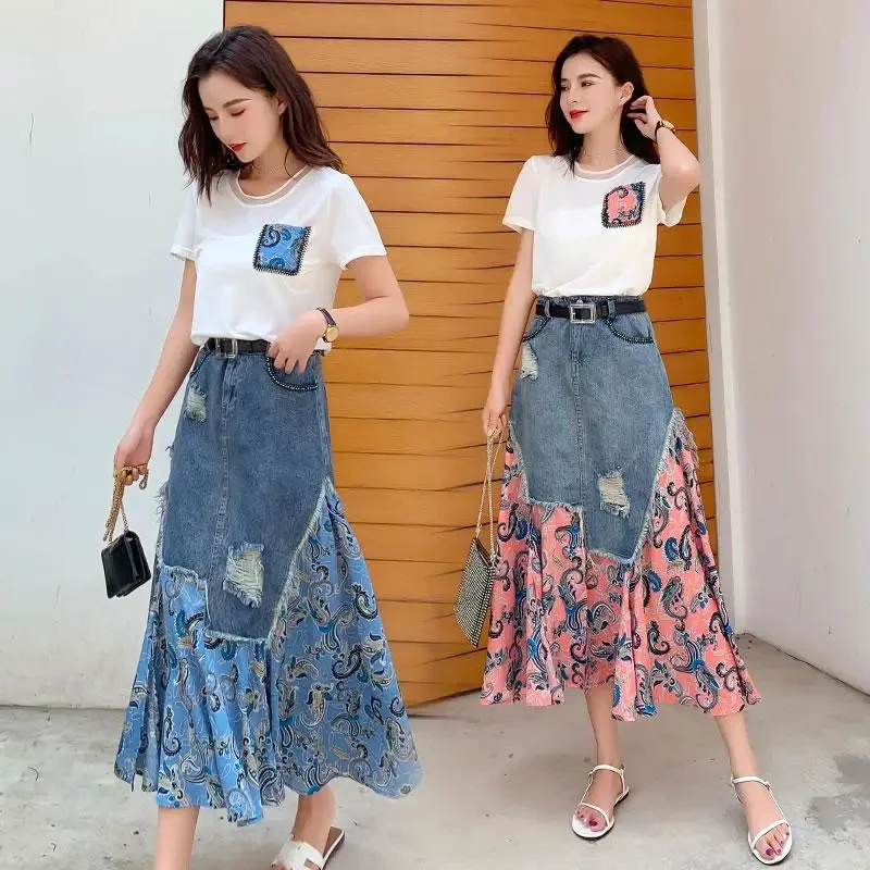 Gonne lunghe estive a vita alt - Denim Skirt Midi Vintage recensione e prezzo