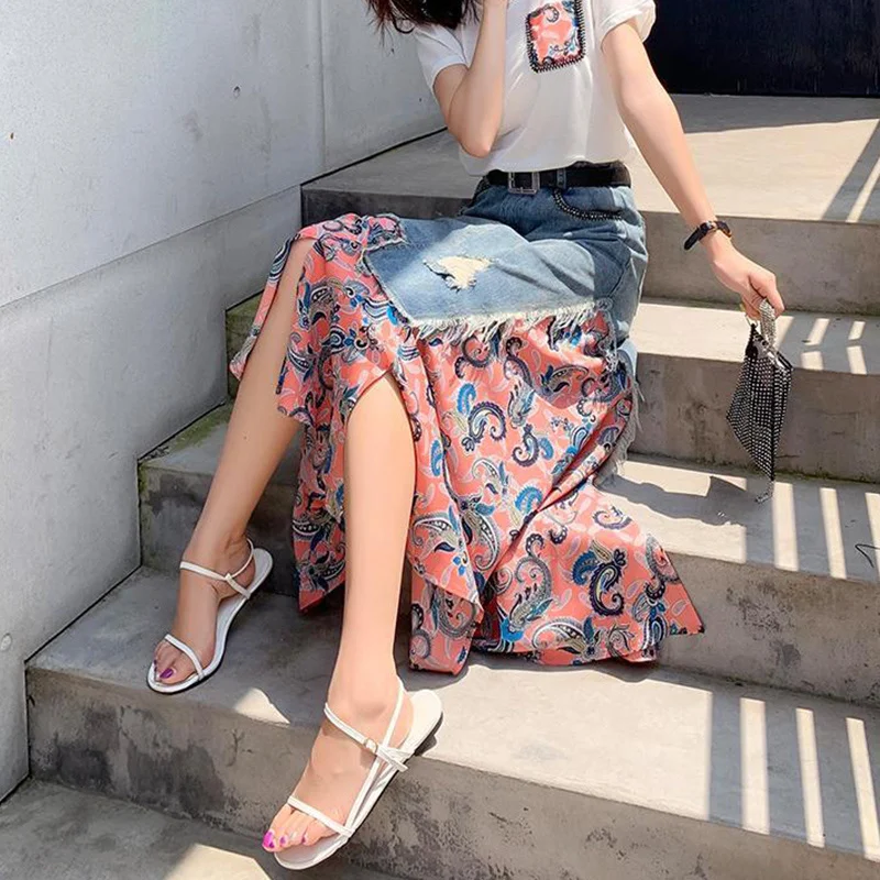 Gonne lunghe estive a vita alt - Denim Skirt Midi Vintage recensione e prezzo