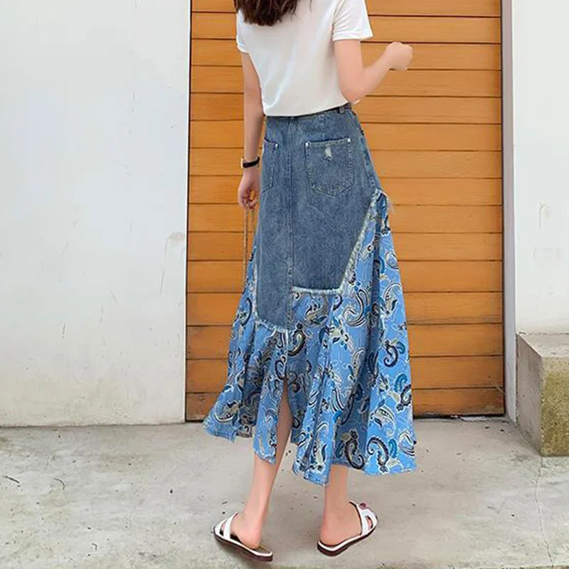 Gonne lunghe estive a vita alt - Denim Skirt Midi Vintage recensione e prezzo