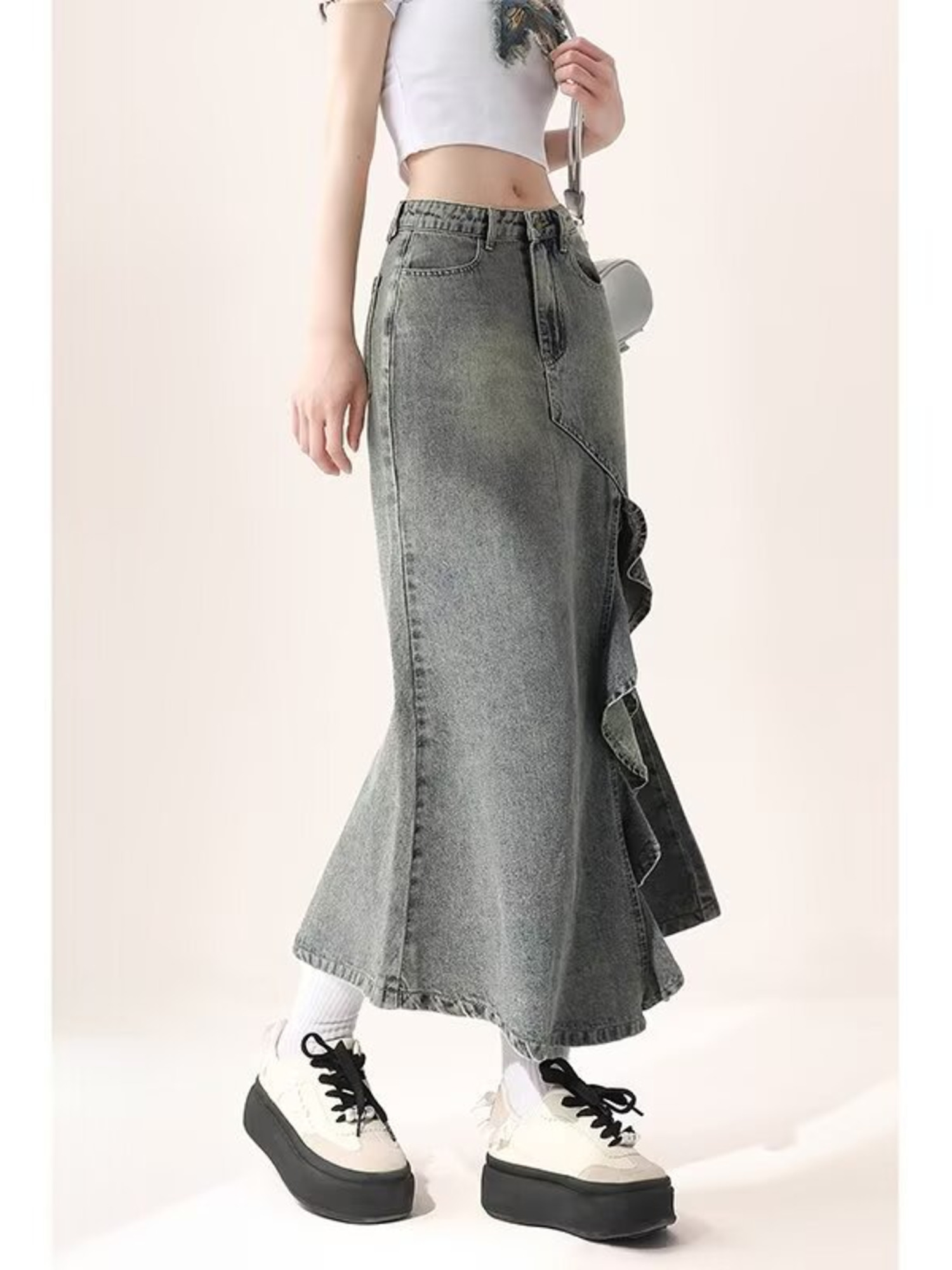 Gonna lunga da donna in denim  - Denim Skirt Midi Vintage recensione e prezzo