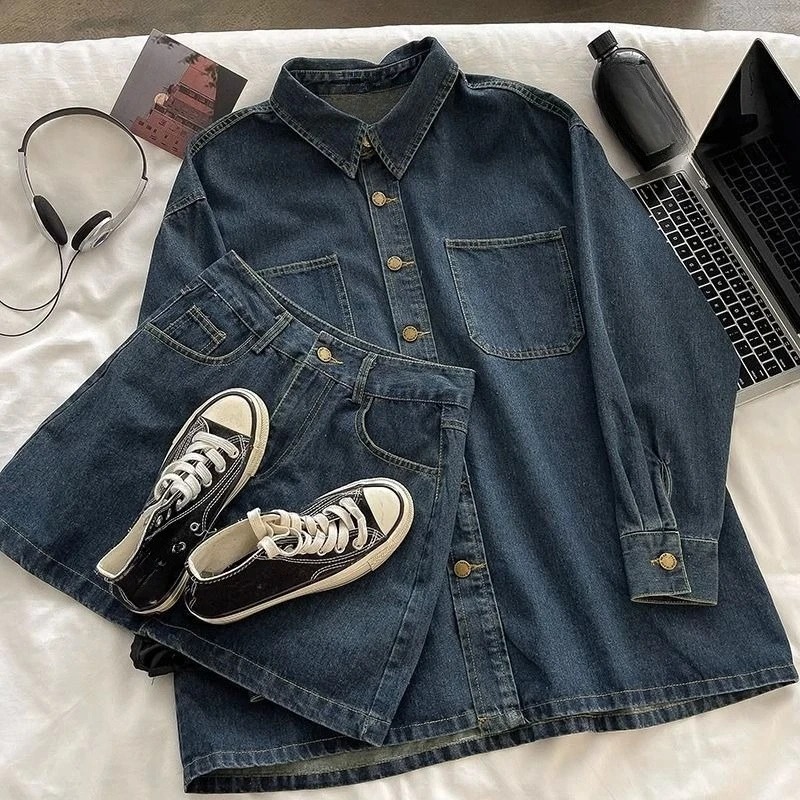 Set gonna in denim Y2K: giacca - Usa Vintage Fashion recensione e prezzo