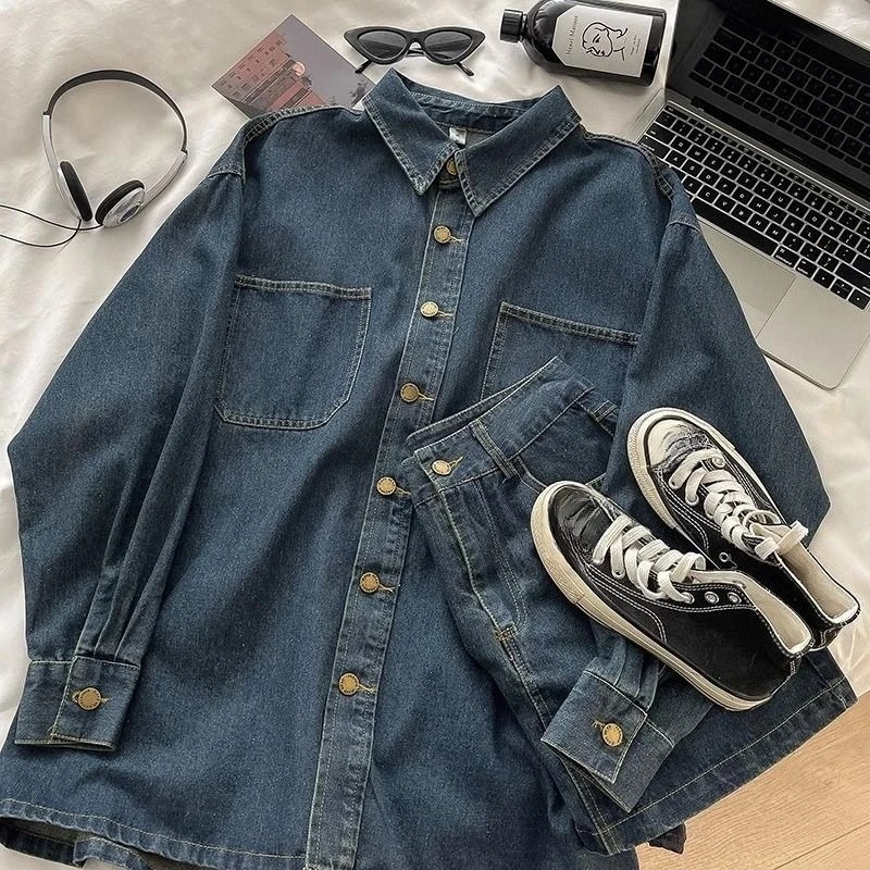 Set gonna in denim Y2K: giacca - Usa Vintage Fashion recensione e prezzo