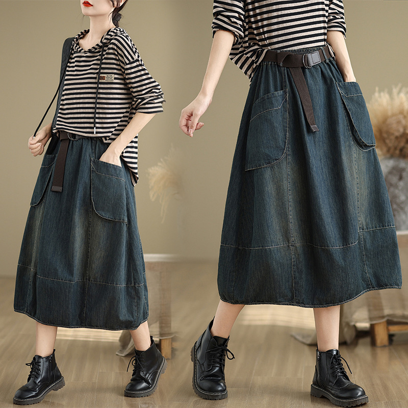 Gonna in denim taglie forti da - Denim Skirt Midi Vintage recensione e prezzo