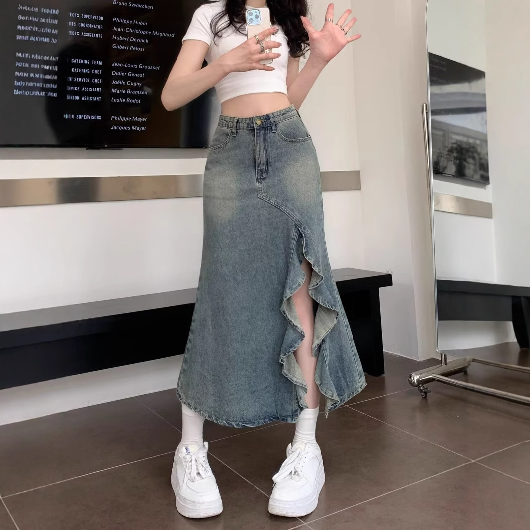 Gonna in denim blu vintage cor - Denim Skirt Midi Vintage recensione e prezzo