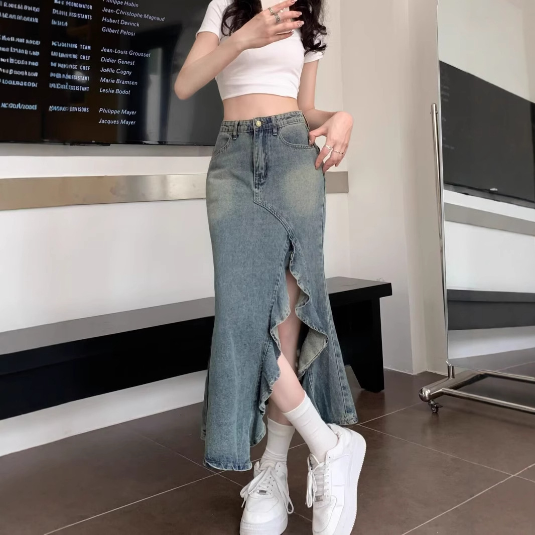 Gonna in denim blu vintage cor - Denim Skirt Midi Vintage recensione e prezzo