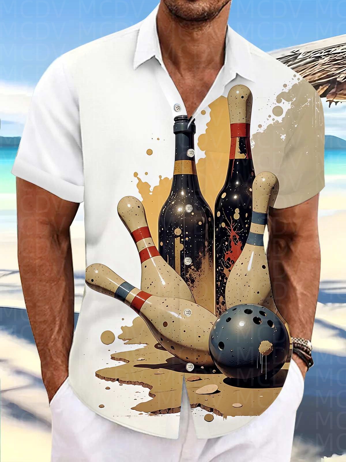 Camicia Hawaiana da Uomo con M - Bowling Shirt Camp recensione e prezzo