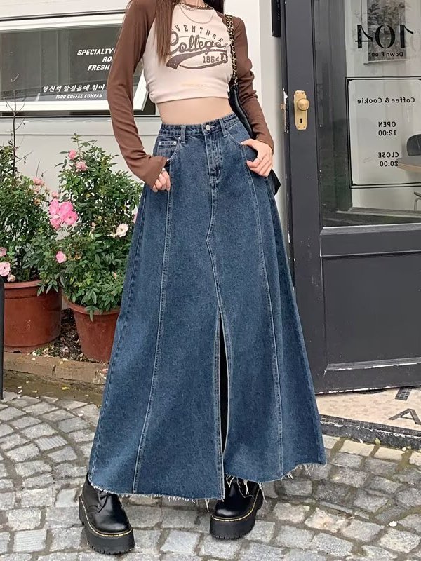 Gonna in denim a vita alta con - Denim Skirt Midi Vintage recensione e prezzo
