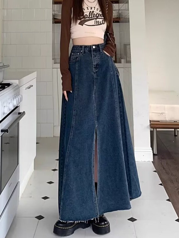 Gonna in denim a vita alta con - Denim Skirt Midi Vintage recensione e prezzo