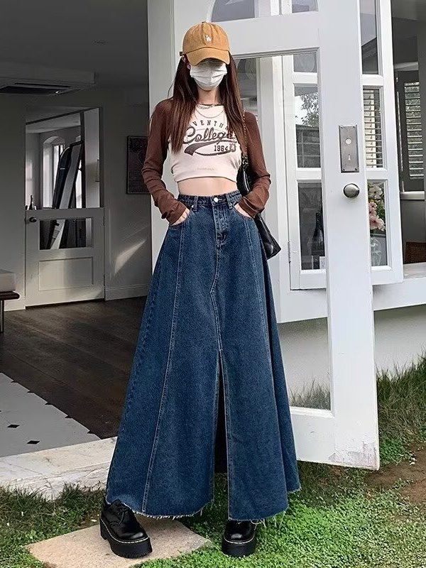 Gonna in denim a vita alta con - Denim Skirt Midi Vintage recensione e prezzo